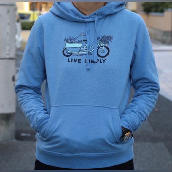 Patagonia Live Simply Market Bike Midweight Hoody - Radar Blue XL Women’s - Picture 3 of 15